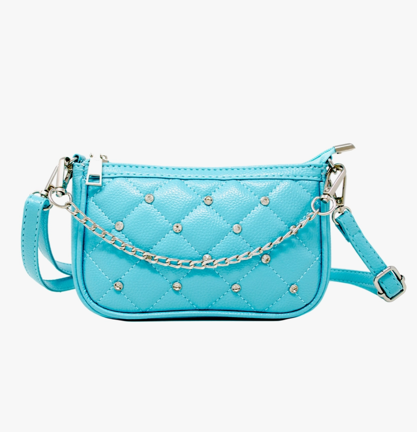AQUA RHINSTONE CLUTCH