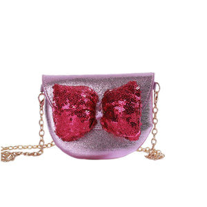 Pink Sequin Bow Mini Bag