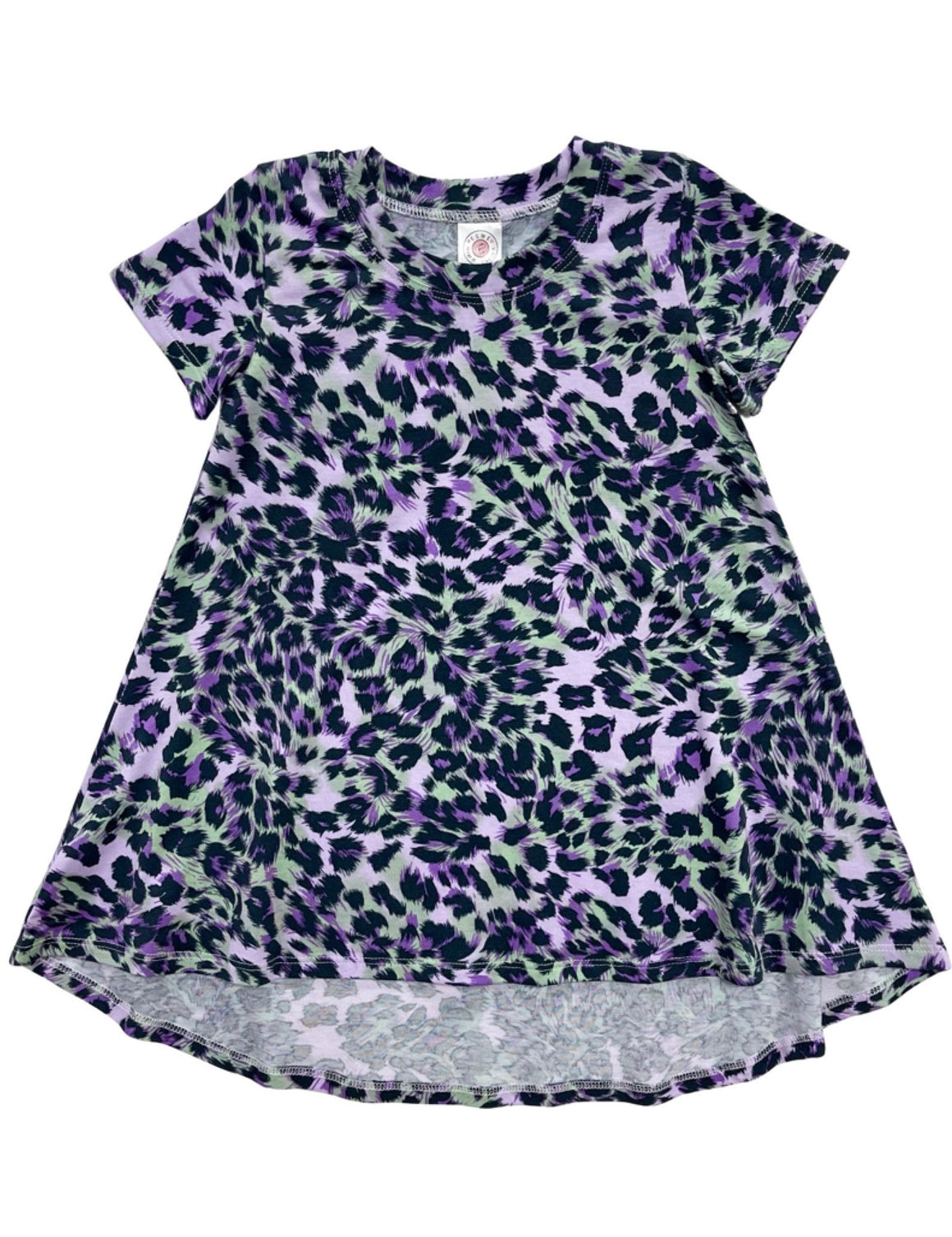 Purple Cheetah Short Sleeve Dress