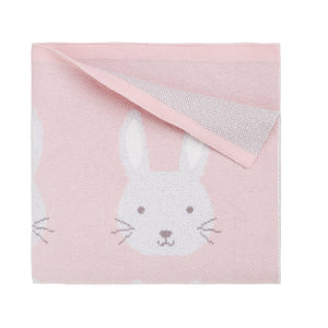Pink Bunny Knit Blanket