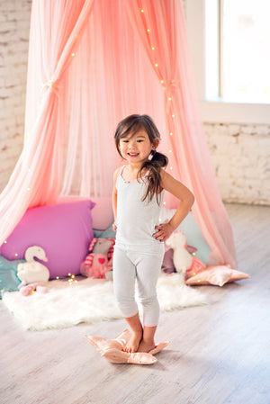 GREY MINI STRIPE // Cami & Cropped Legging Set